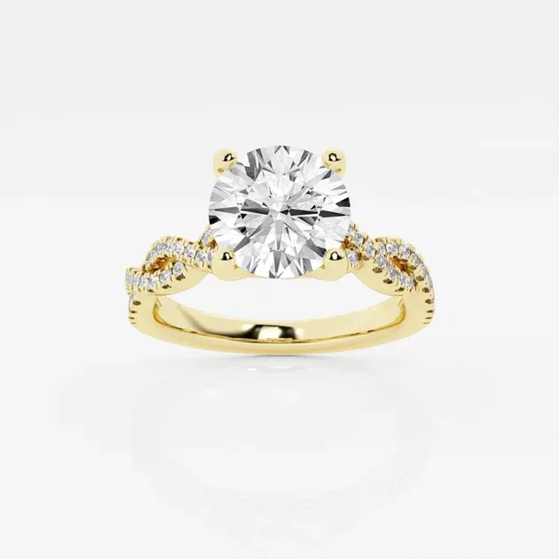 Double Twist Round Lab Grown Diamond Engagement Ring 1 - 2.25 Total Carat Weight