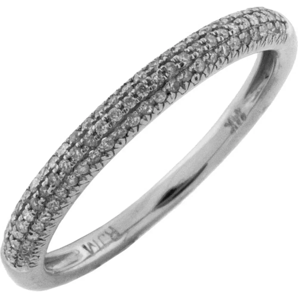 Dreamy 14K White Gold Diamond Wedding Band - Eternal Love Symbol