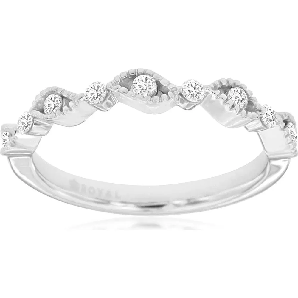 Elegant 14K White Gold Diamond Wedding Band - Timeless Symbol of Love