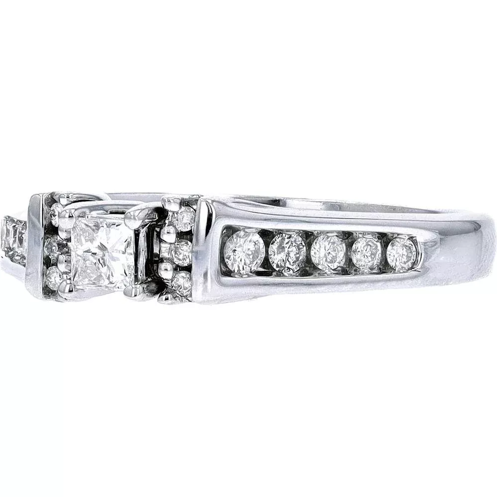 Elegant 14K White Gold Half Carat Diamond Engagement Ring