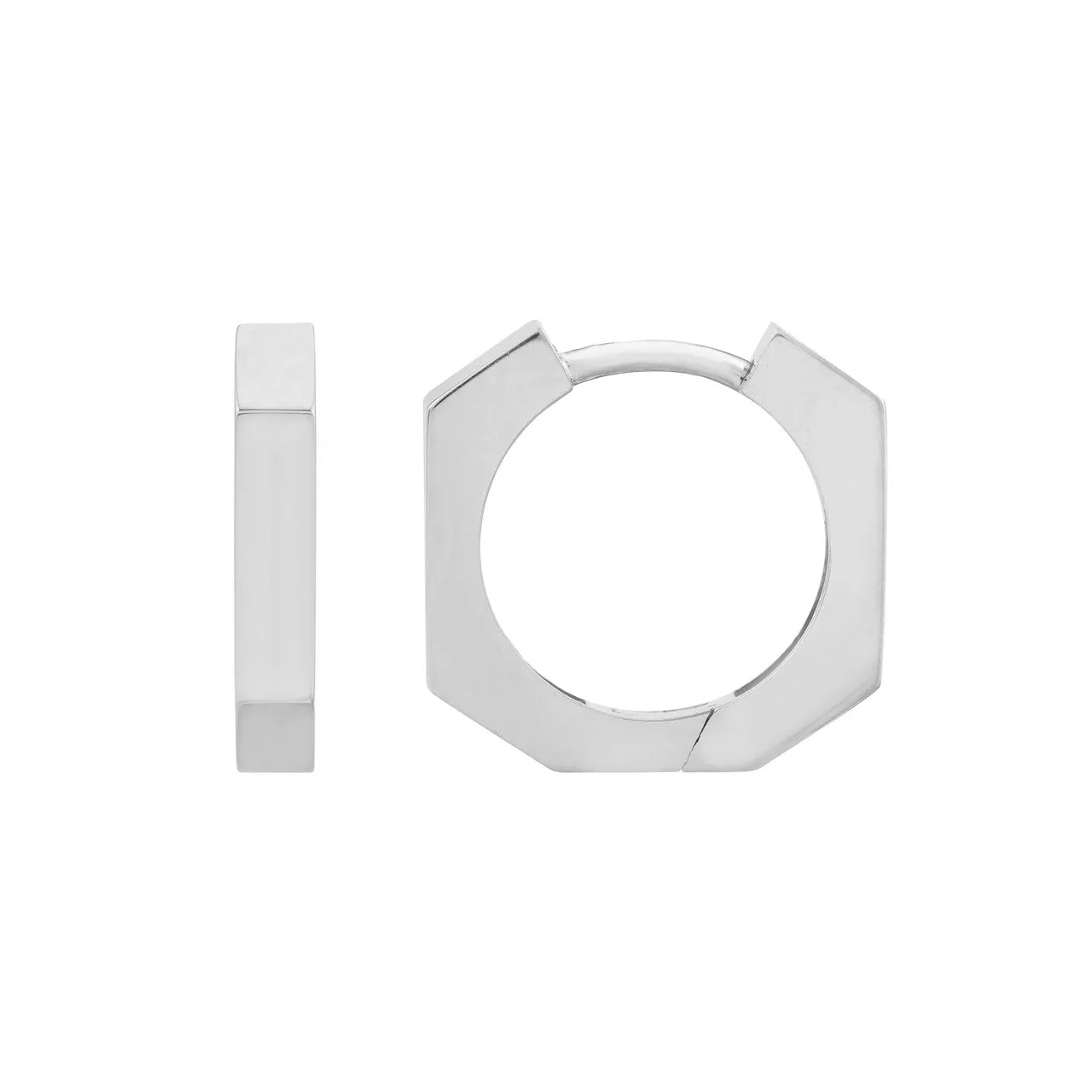 Heptagon Polished Hoop Earrings