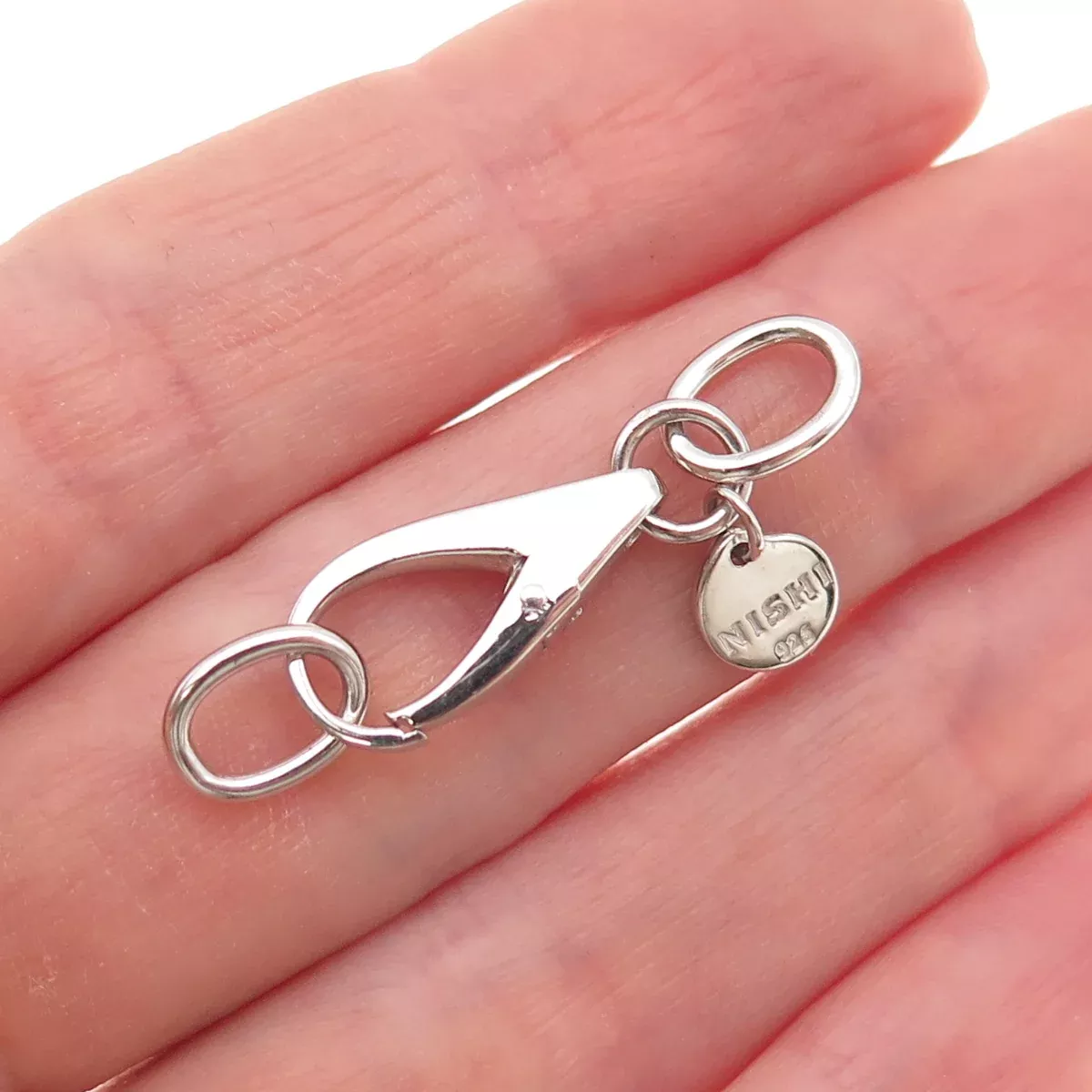 Nishi 925 Sterling Silver Bracelet/ Necklace Carabiner Lock Clasp