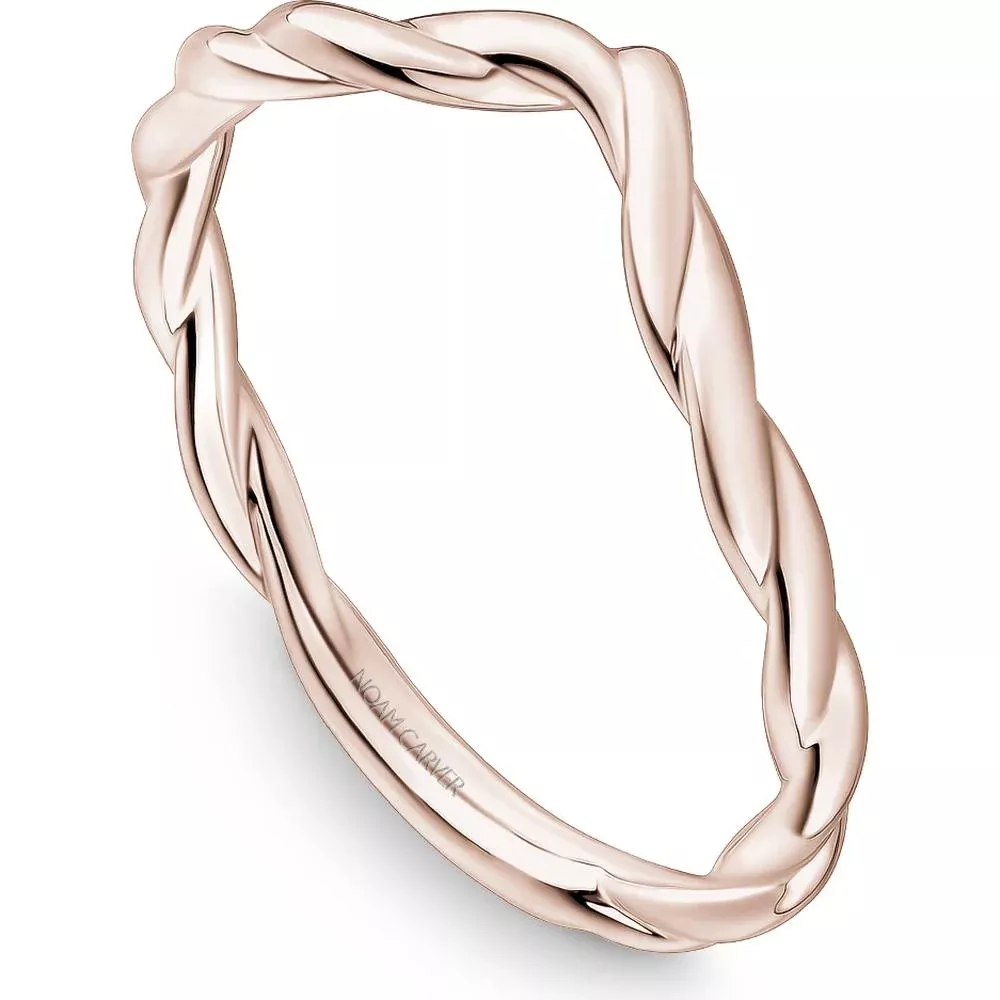 Noam Carver 14K Rose Gold Stackable Twist Design Wedding Band