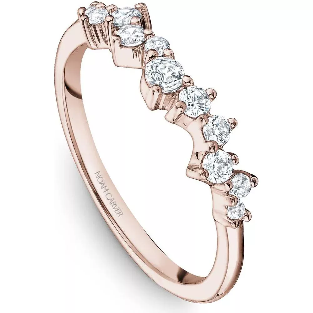 Noam Carver 14K Rose Gold Stackable Wedding Band with 11 Round-Cut Diamonds - 0.33 Carat Total Diamond Weight