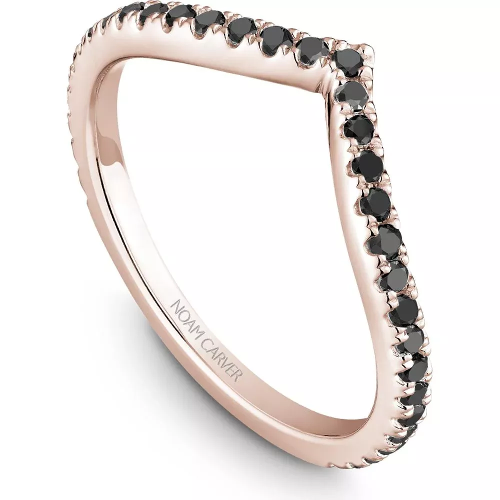 Noam Carver 14K Rose Gold Stackable Wedding Band with Round-Cut Black Diamonds - 0.43 Carat Total Diamond Weight