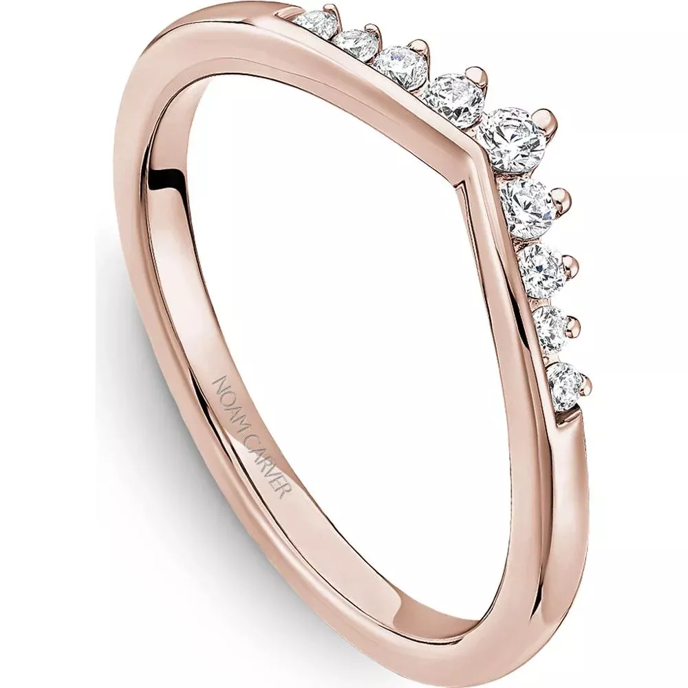 Noam Carver 14K Rose Gold Stackable Wedding Band with Round-Cut Diamonds - 0.13 Carat Total Diamond Weight