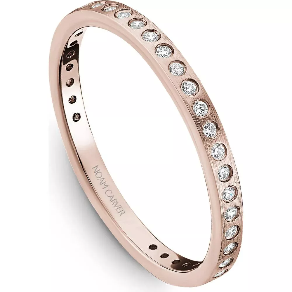 Noam Carver 14K Rose Gold Stackable Wedding Band with Round-Cut Diamonds - 0.17 Carat Total Diamond Weight