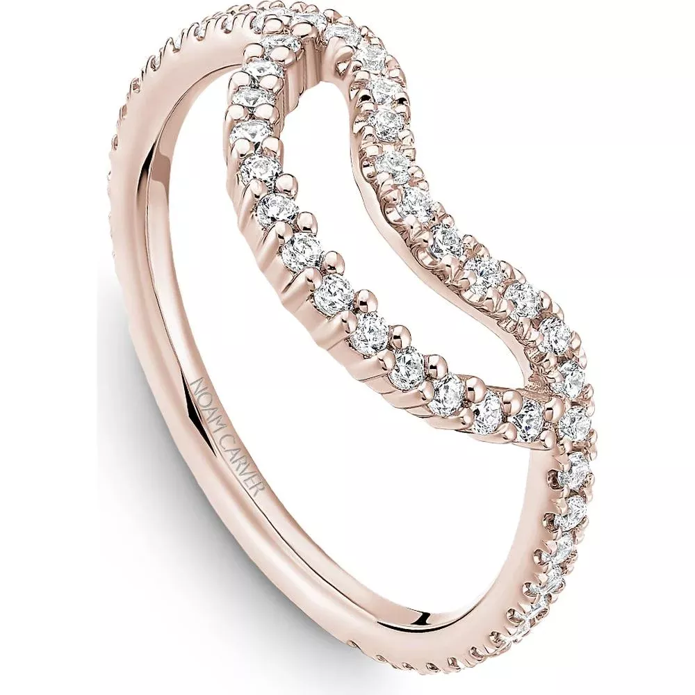 Noam Carver 14K Rose Gold Stackable Wedding Band with Round-Cut Diamonds - 0.35 Carat Total Diamond Weight