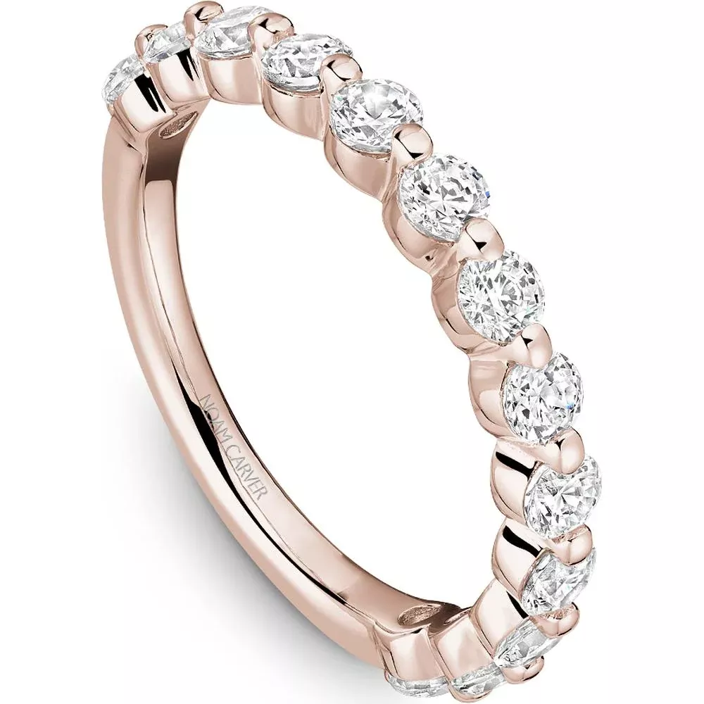 Noam Carver 14K Rose Gold Stackable Wedding Band with Round-Cut Diamonds - 1.04 Carat Total Diamond Weight