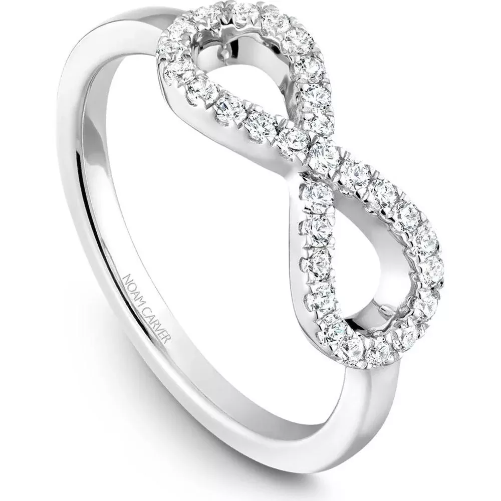 Noam Carver 14K White Gold Stackable Wedding Band with Round Diamonds - 0.26 Carat Total Diamond Weight