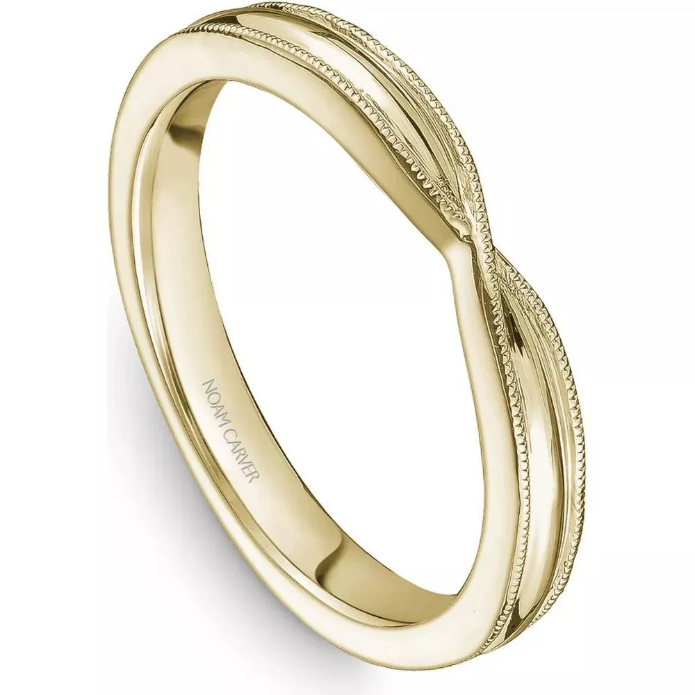 Noam Carver 14K Yellow Gold Stackable Wedding Band with Milgrain Detail