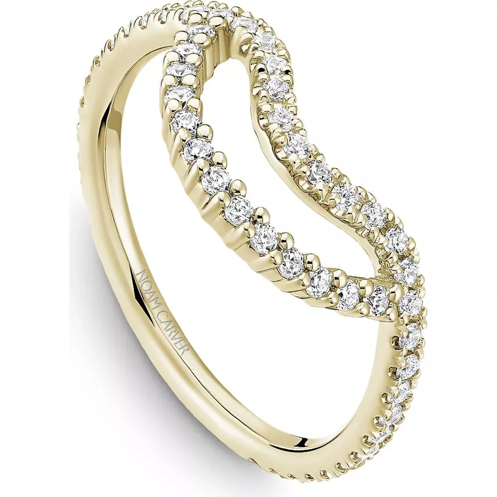 Noam Carver 14K Yellow Gold Stackable Wedding Band with Round-Cut Diamonds - 0.35 Carat Total Diamond Weight