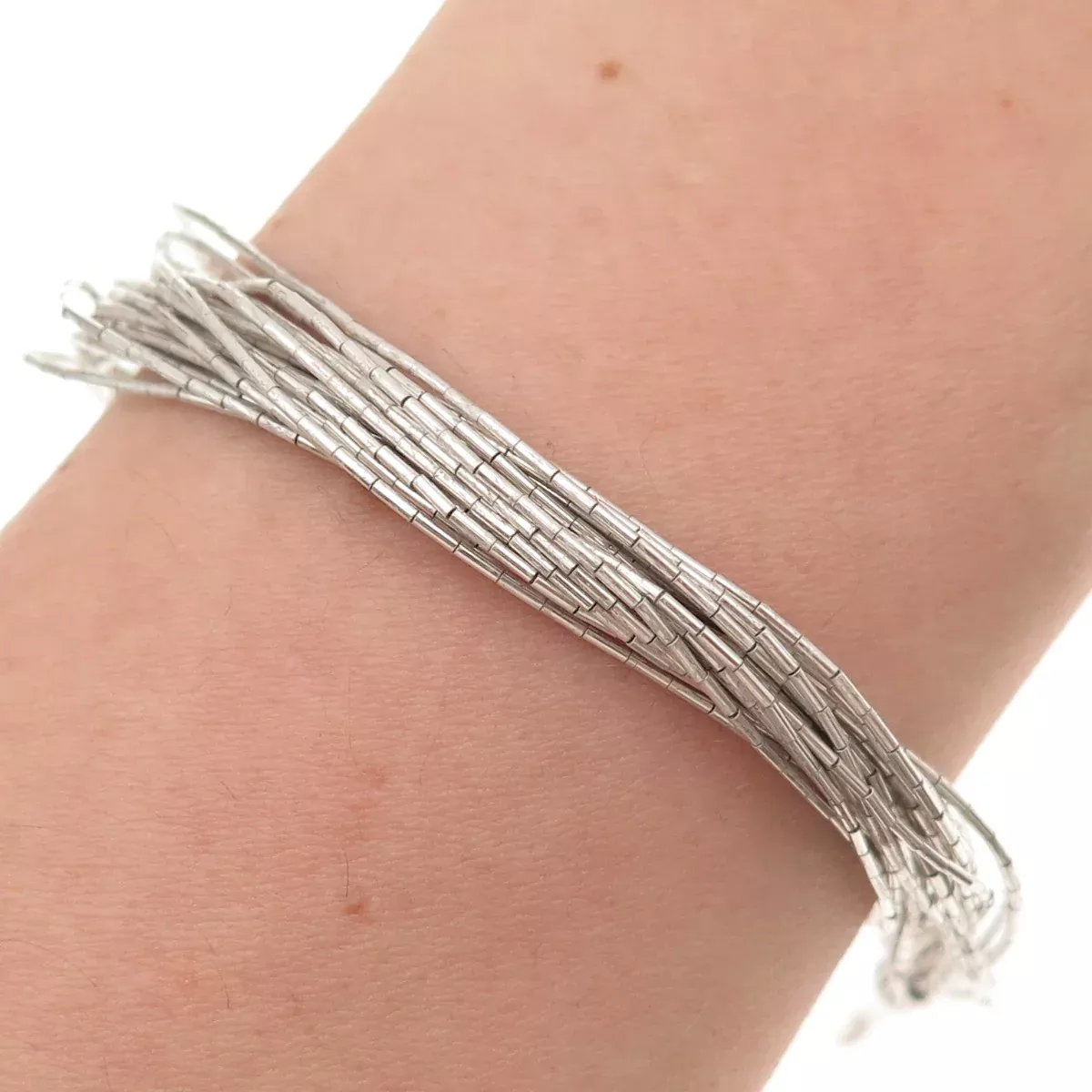 Old Pawn Sterling Silver Vintage Southwestern Liquid Chain Link Bracelet 6.5