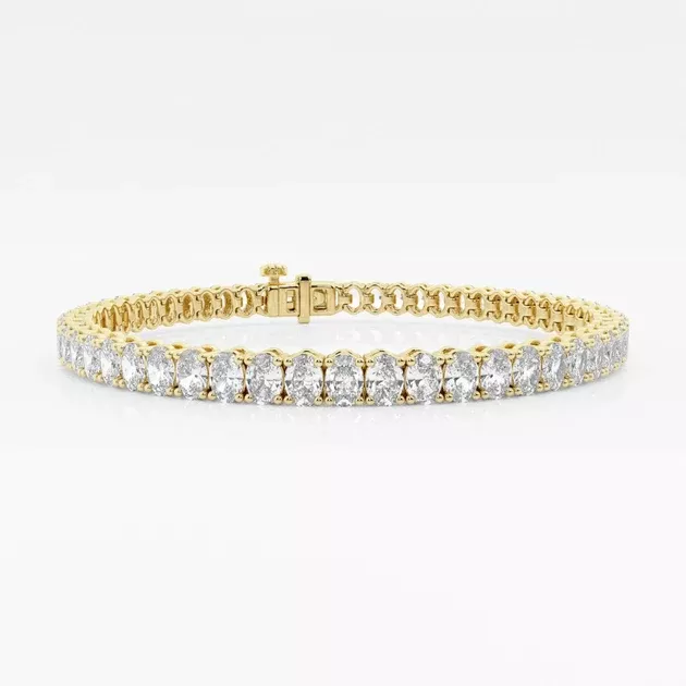 Oval Lab Grown Diamond Tennis Bracelet - 7 to 12 Total Carat Weight