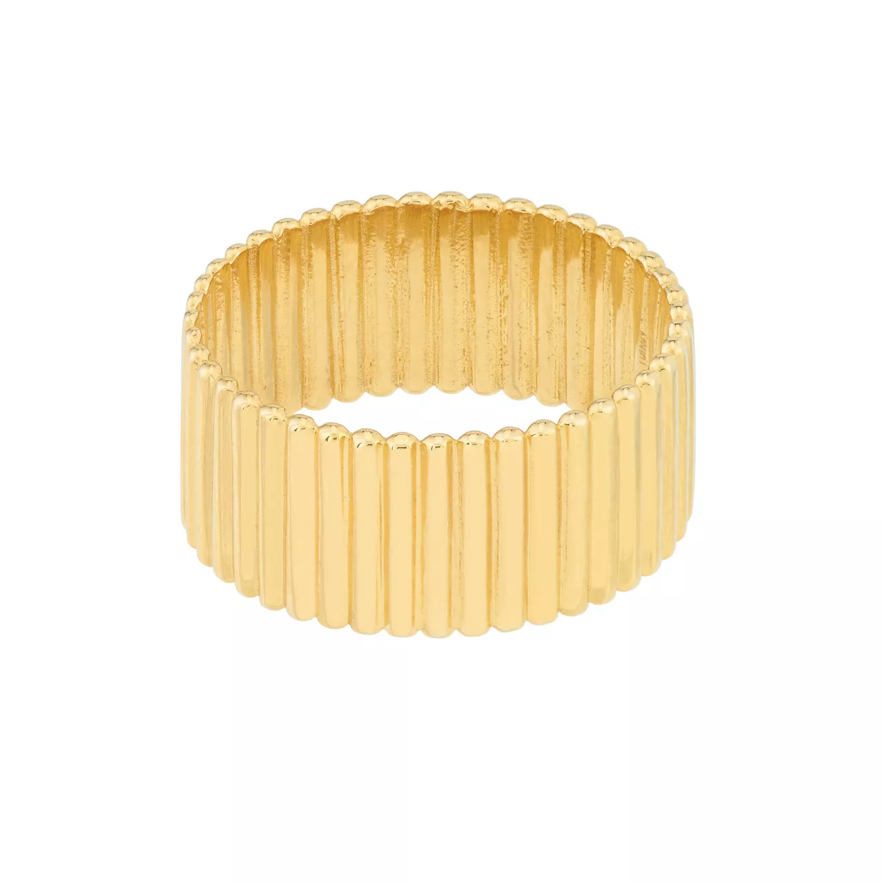 Ribbed Cigar Wide Band Ring