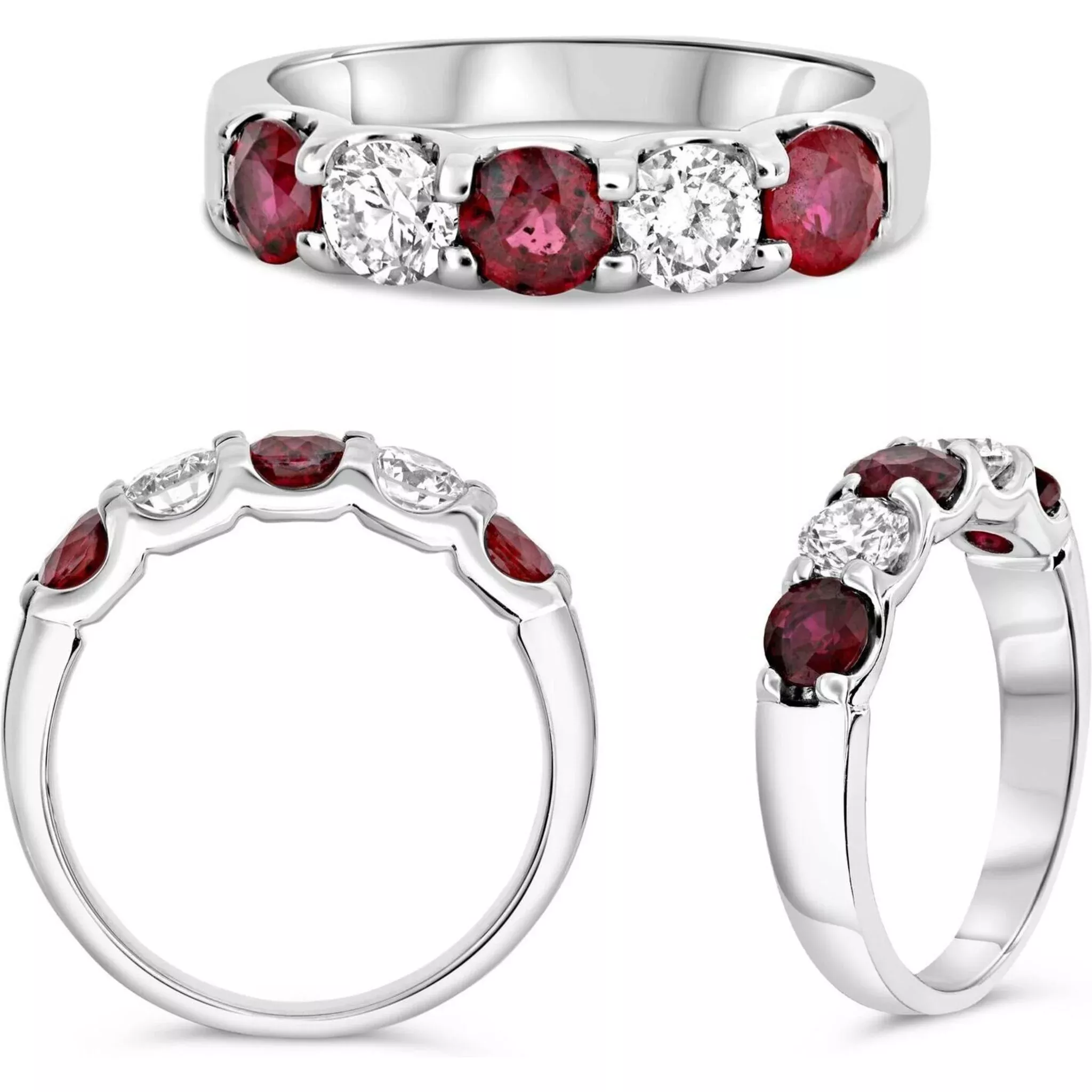 Roman & Jules 18K White Gold Five-Stone Diamond Wedding Band - 1.15 Carat Total Diamond Weight