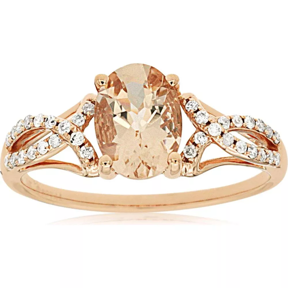 Rose Gold Morganite & Diamond Ring - Royal's Timeless Elegance