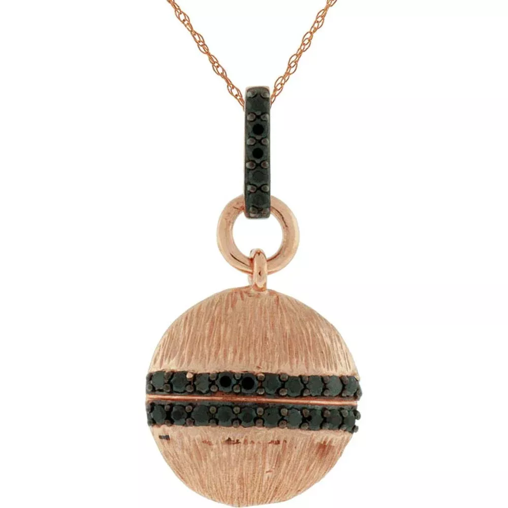 Royal 14K Rose Gold Black Diamond Pendant - Exquisite Elegance