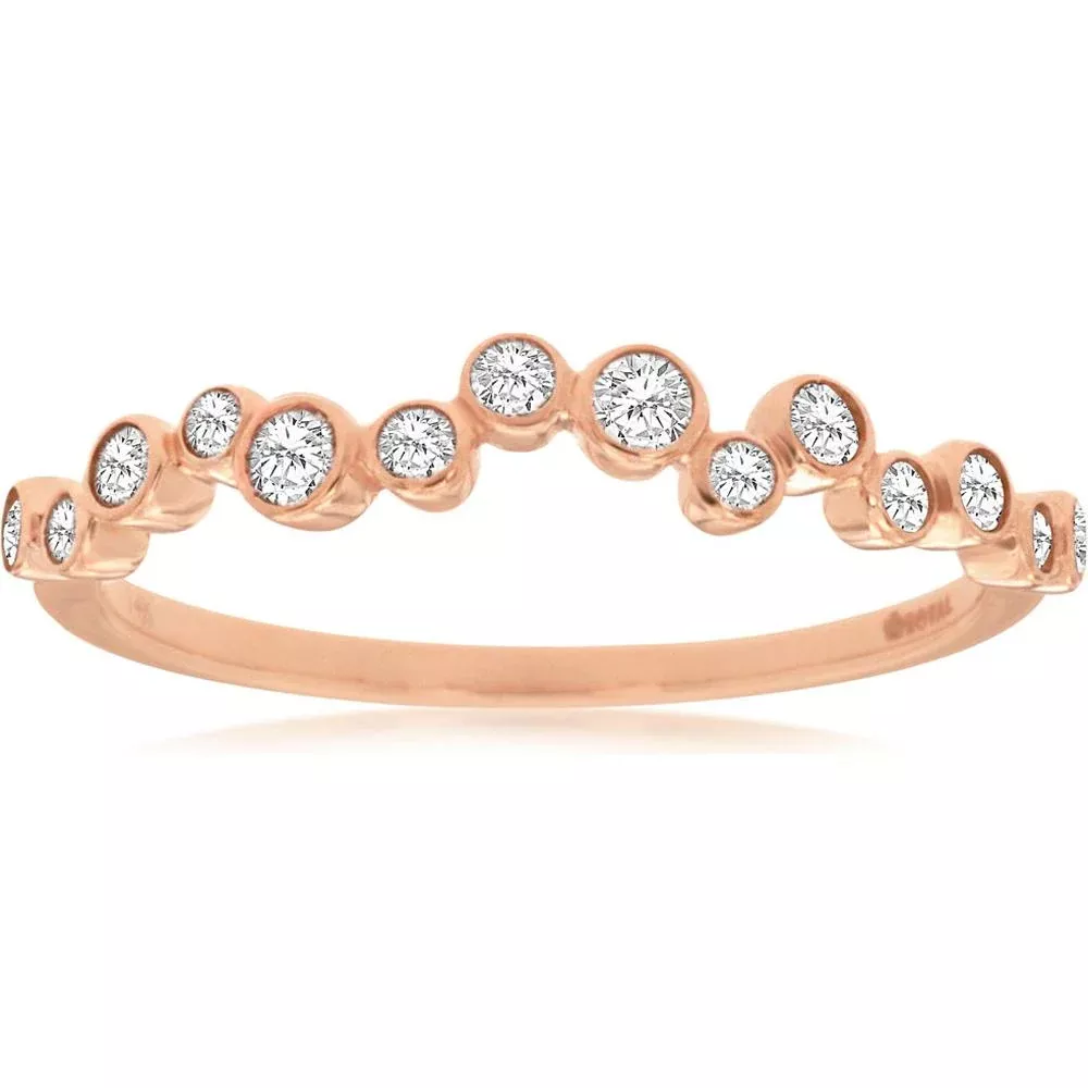 Royal 14K Rose Gold Diamond Wedding Band - 0.26 Carat Total Diamond Weight
