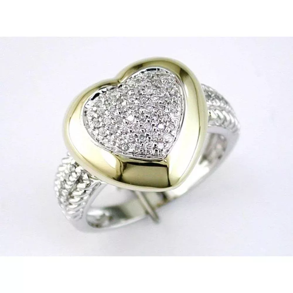 Royal 14K White Gold 0.25 Carat Diamond Heart Ring