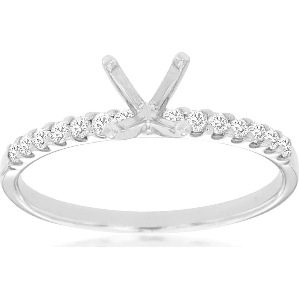 Royal 14K White Gold Diamond Engagement Ring - 0.21 Carat Total Weight