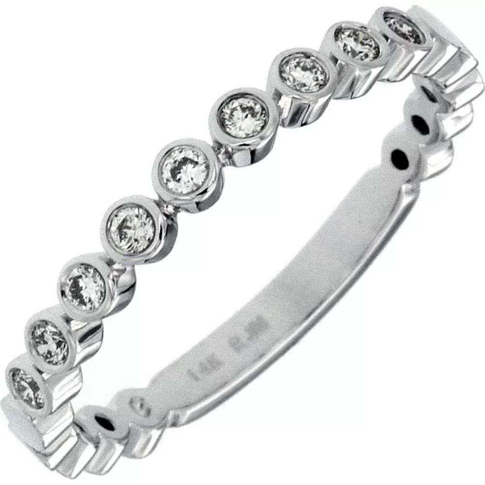 Royal 14K White Gold Diamond Wedding Band - 0.17 Carat Total Diamond Weight