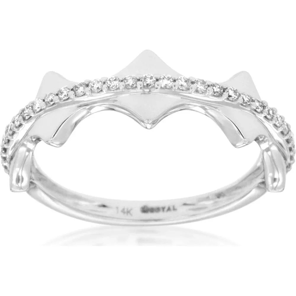 Royal 14K White Gold Diamond Wedding Band - 0.20 Carat Total Diamond Weight