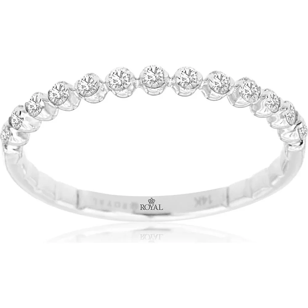 Royal 14K White Gold Diamond Wedding Band - Eternal Love Celebration
