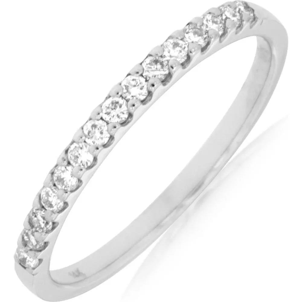 Royal 14K White Gold Diamond Wedding Band - Timeless Elegance and Everlasting Love