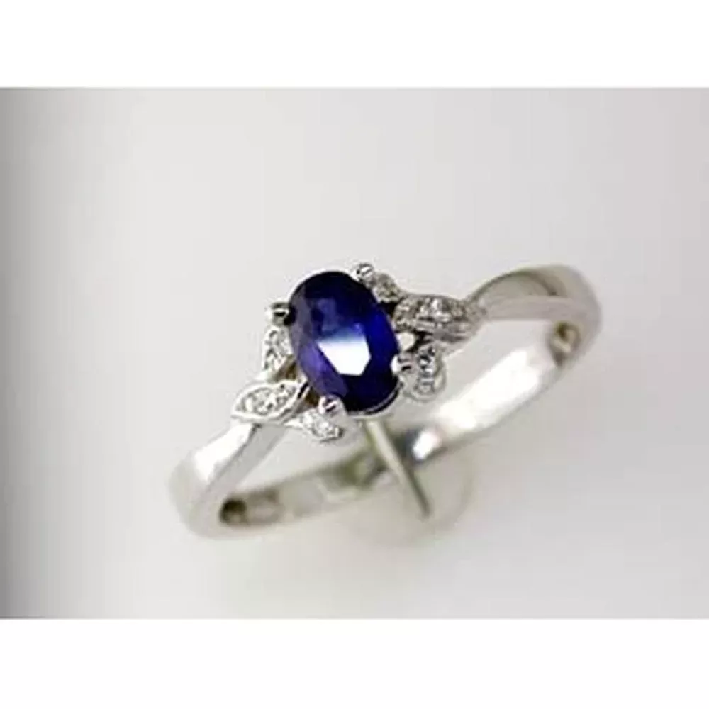 Royal Celestial Splendor 14K White Gold Sapphire & Diamond Ring