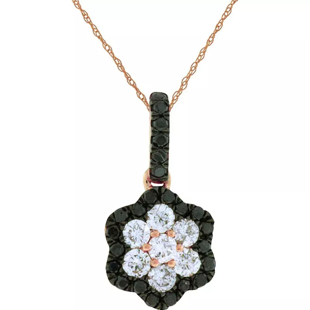 Royal Rose Gold Black Diamond Pendant - 0.53 Carat Total Diamond Weight