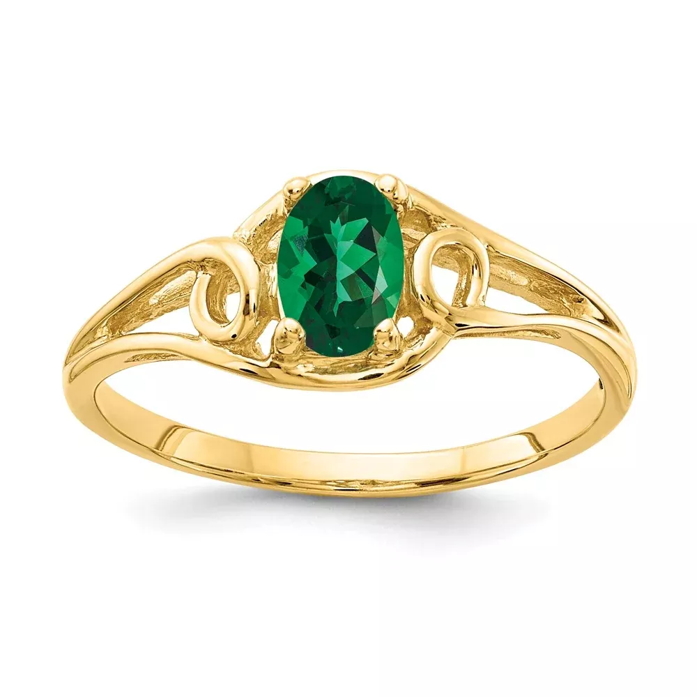 Solid 14k Yellow Gold 7x5mm Oval Mount St. Helens Ring