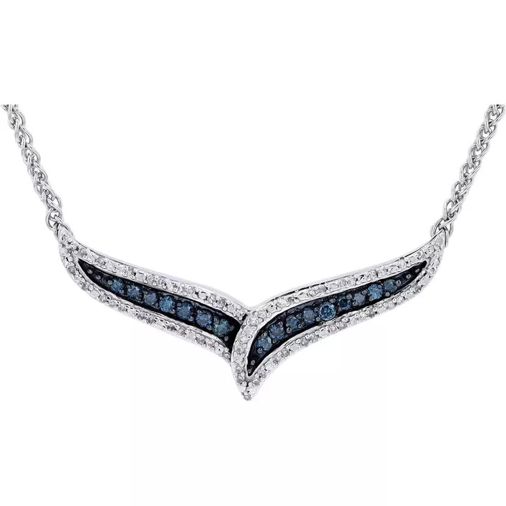 Sparkling 10K White Gold Diamond Pendant Necklace - 0.34 Carat Total Weight