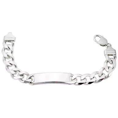 Sterling Silver 12mm Curb ID bracelet 8 Inches