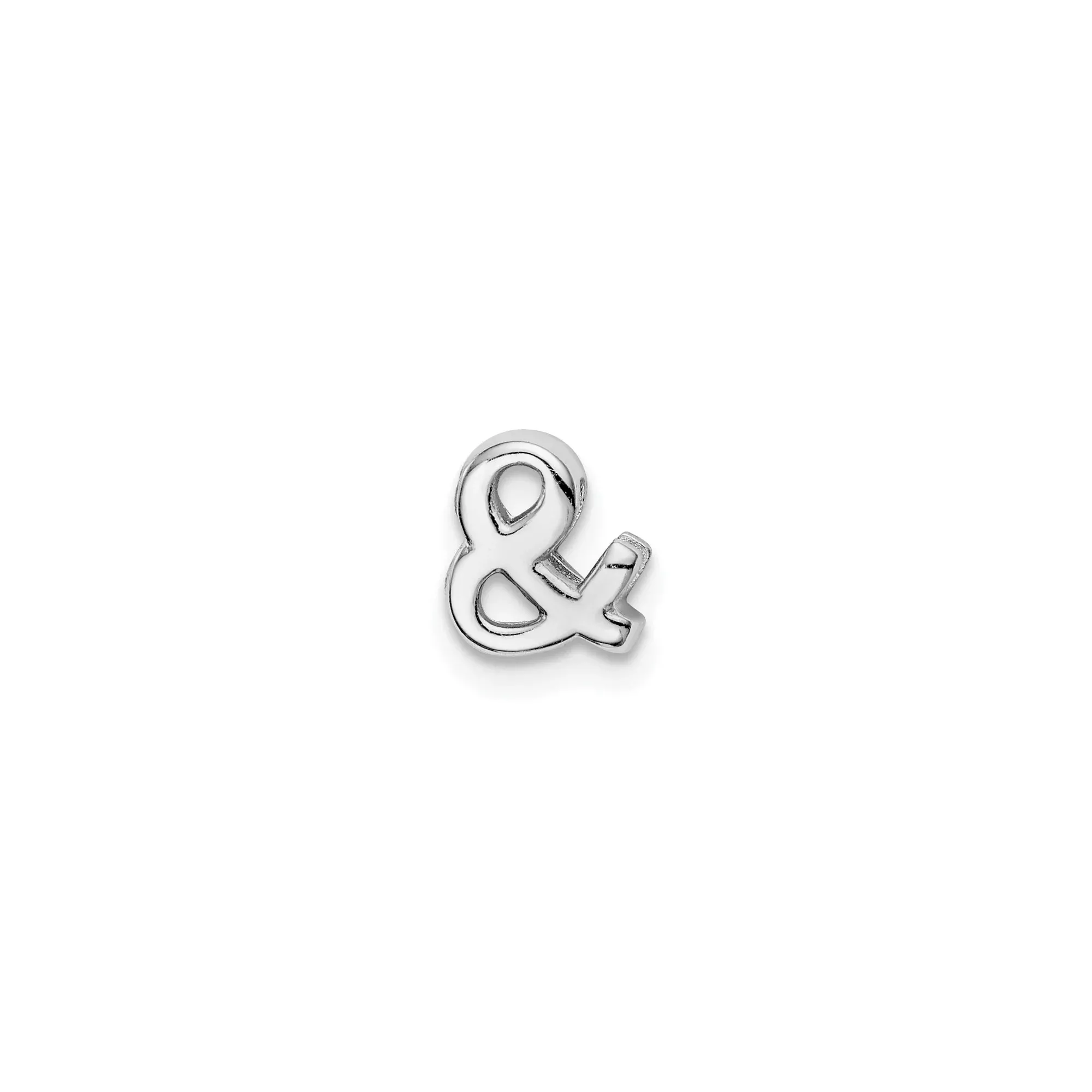 Sterling Silver Ampersand Charm, Polished Symbol Pendant, Modern Minimalist Jewelry for Women or Unisex