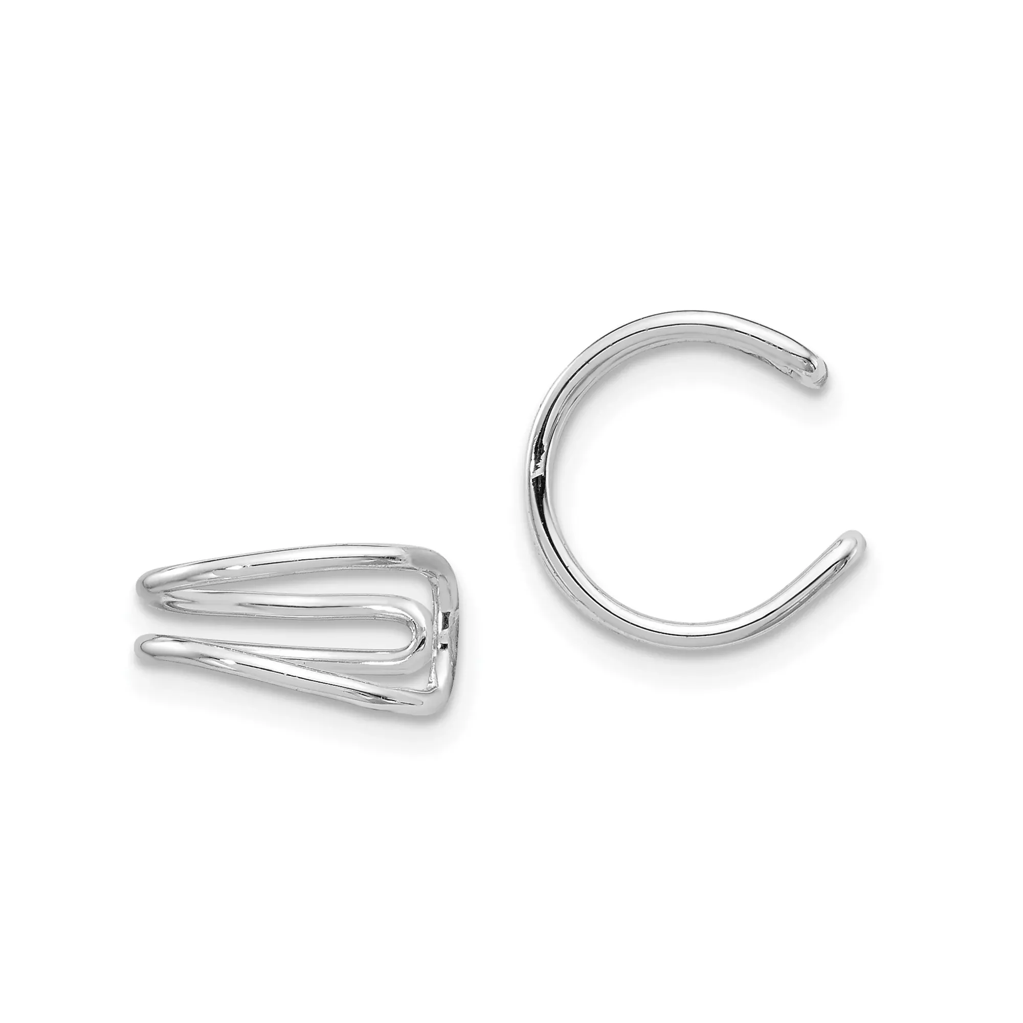 Sterling Silver Ear Cuffs, Adjustable Nonpierced Earrings with Sleek Minimalist Design
