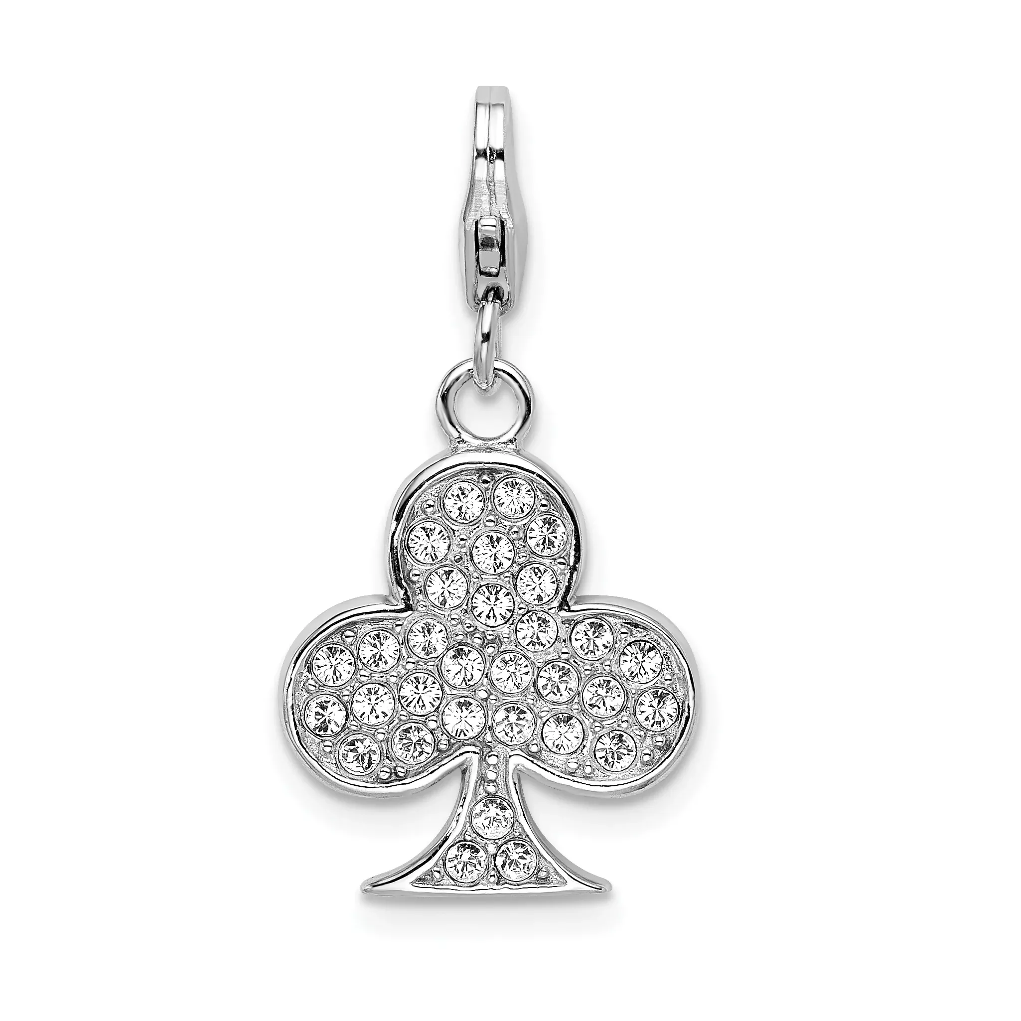 Sterling Silver Enameled 3-D Club w/Lobster Clasp Charm