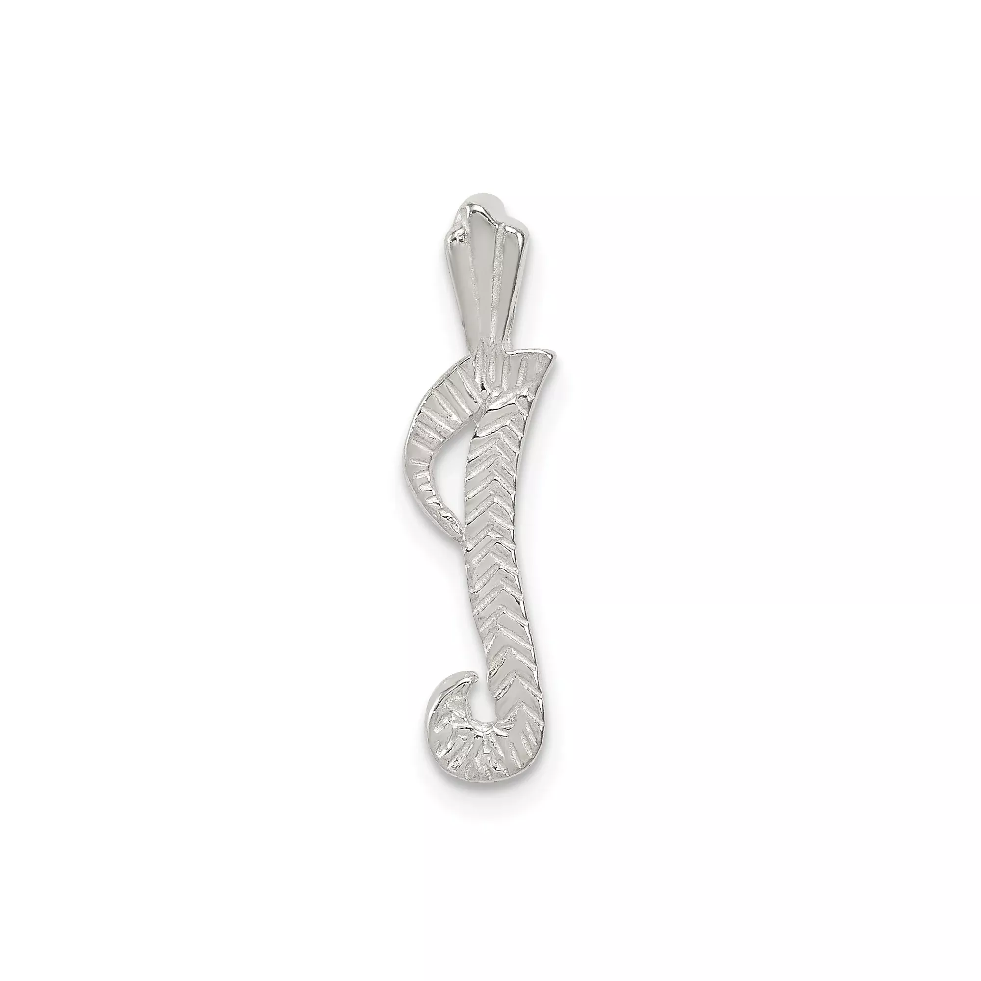 Sterling Silver Fish Hook Pendant with Tribal Polynesian Design for Strength and Good Luck
