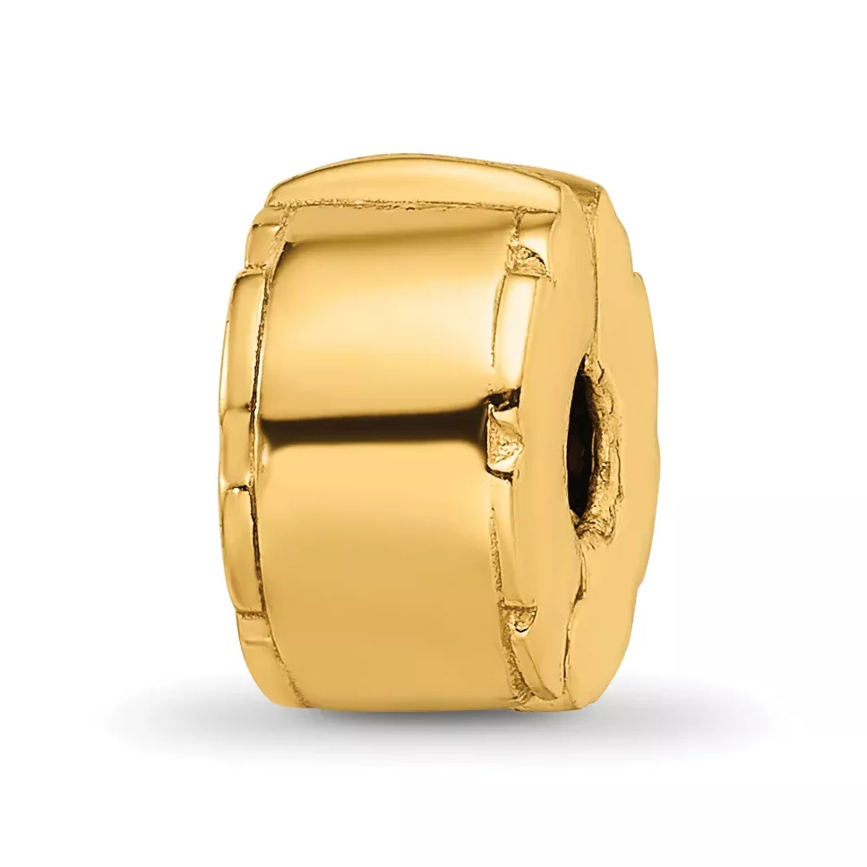 Sterling Silver Gold-plated Reflections Hinged Clip Bead