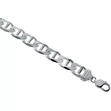 Sterling Silver (nickel Free) 13mm Flat Mariner Chain22 Inches