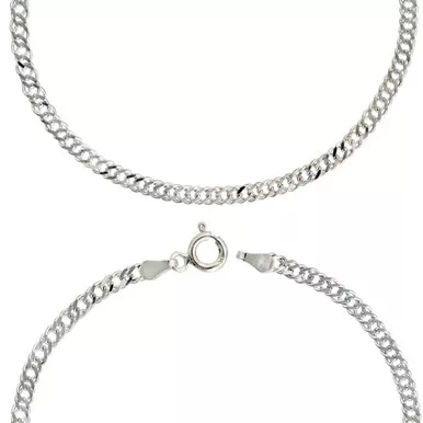 Sterling Silver (nickel Free) 3mm Double Link Bracelet 7 Inches