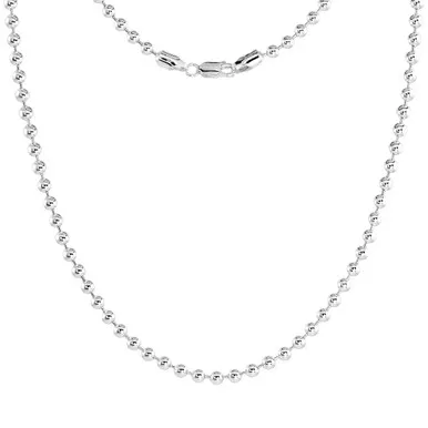 Sterling Silver (Nickel Free) 4 Mm Ball Chain 24 Inches