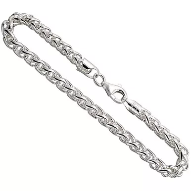 Sterling Silver (nickel Free) 5mm Spiga(wheat) Chain 22 Inches