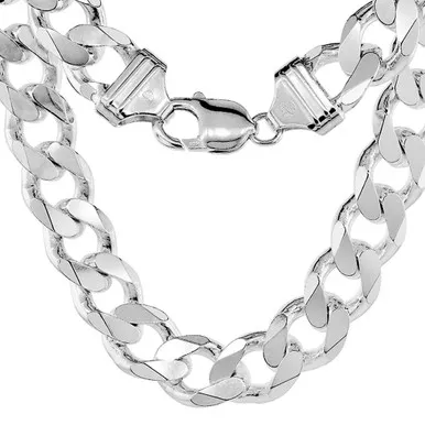 Sterling Silver(Nickle Free) 15 Mm Curb Link Chain 20 Inches