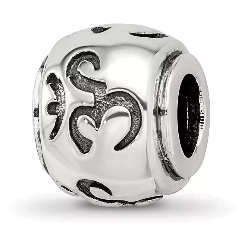 Sterling Silver Reflections Antiqued Om Bead