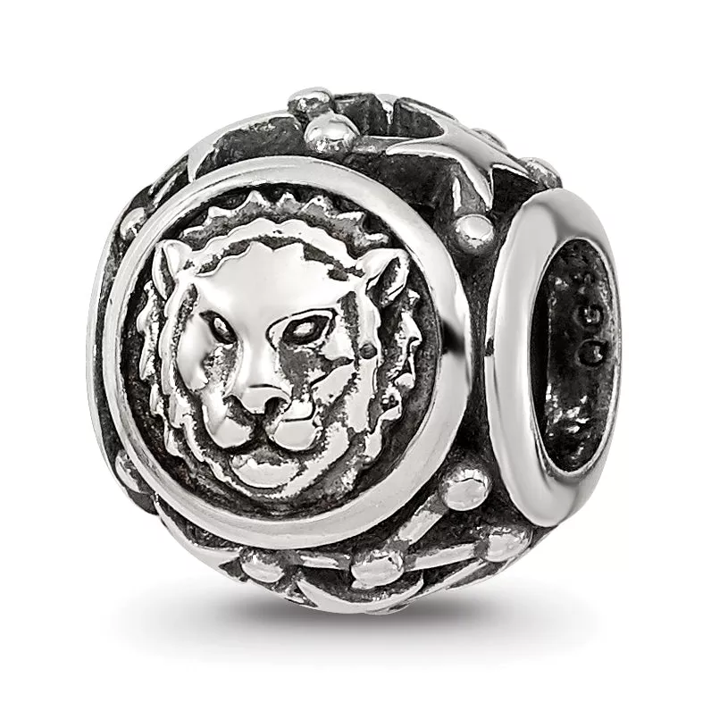 Sterling Silver Reflections Antiqued Zodiac Leo Bead