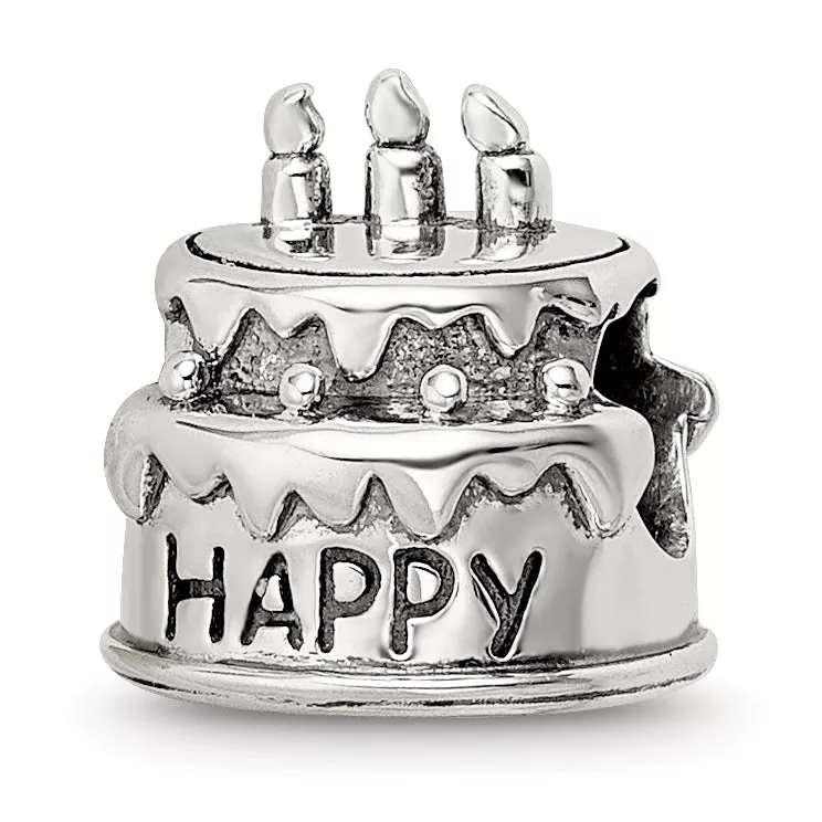 Sterling Silver Reflections Birthday Cake Bead