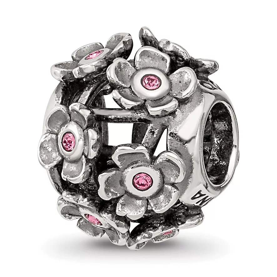 Sterling Silver Reflections Crystal Blossoms Bead