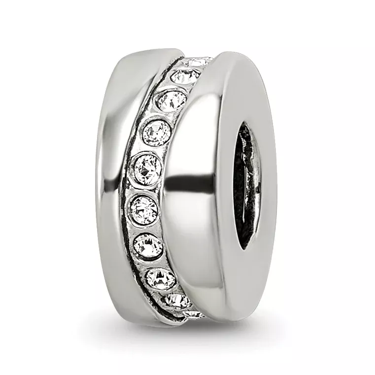 Sterling Silver Reflections Crystal Meandering Bead
