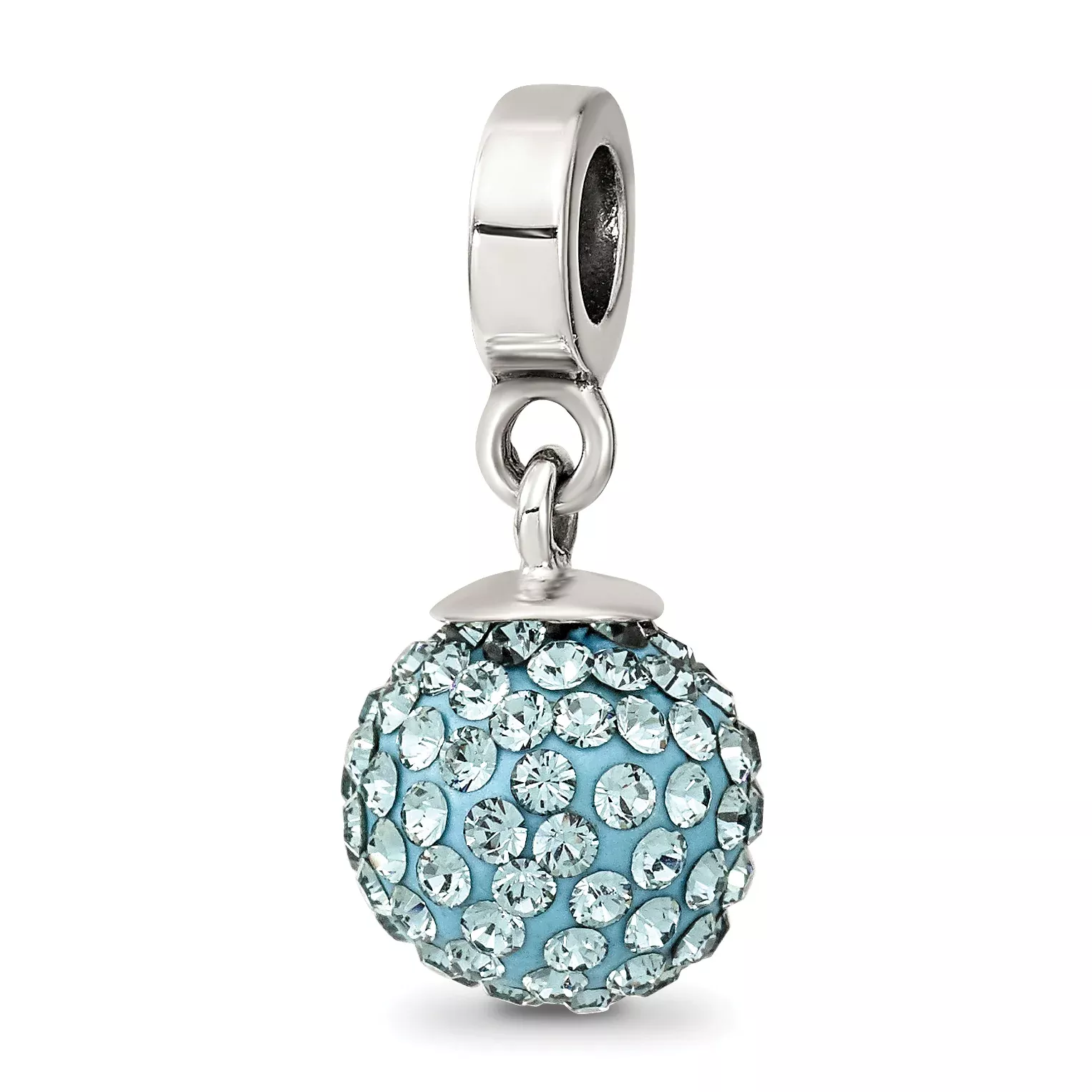 Sterling Silver Reflections Dec Preciosa Crystal Ball Dangle Bead